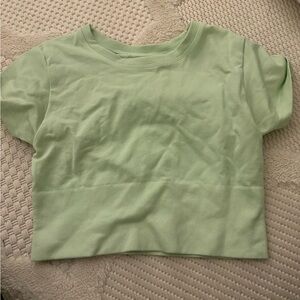green cropped aerie top